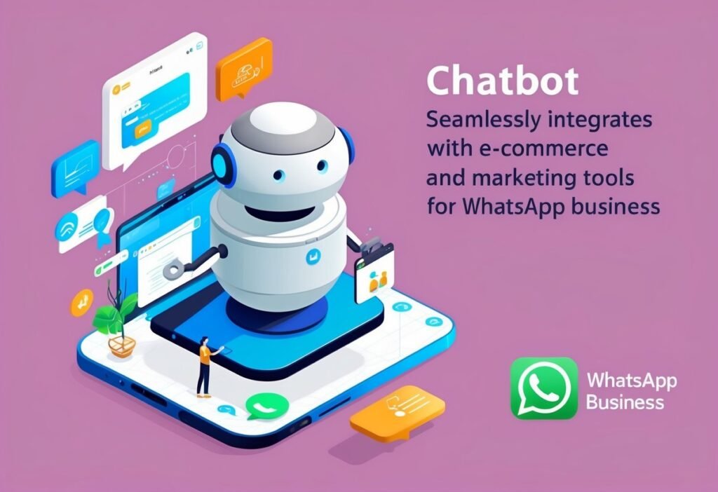 Um chatbot se integra perfeitamente com ferramentas de e-commerce e marketing, projetado especificamente para o WhatsApp Business.