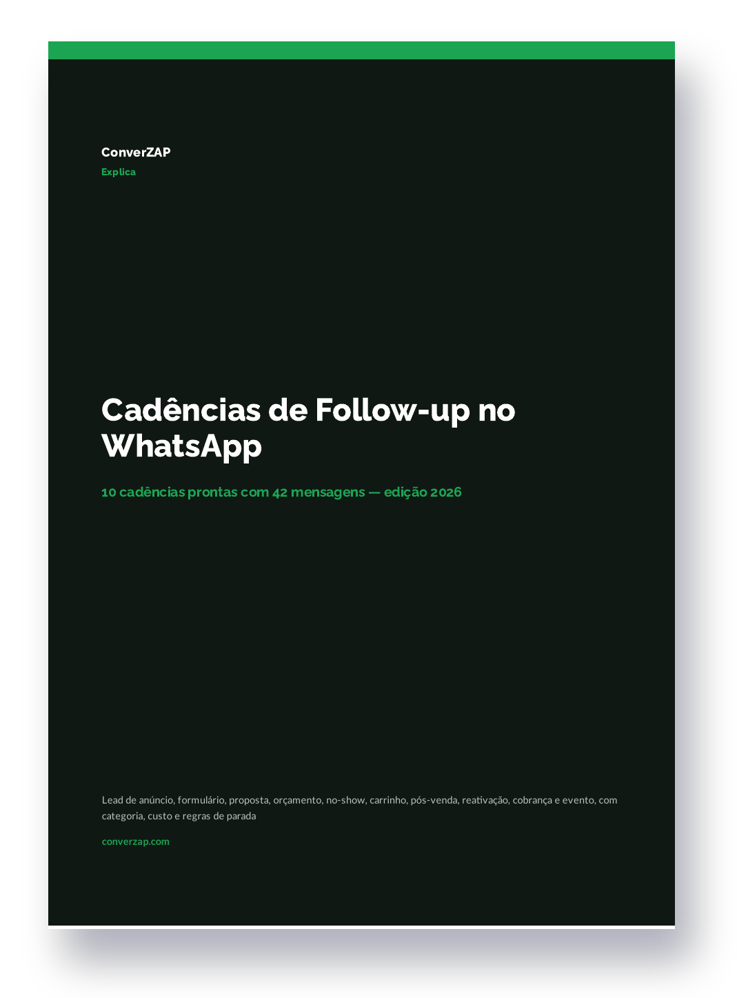 Capa do Cadências de Follow-up no WhatsApp, da ConverZAP