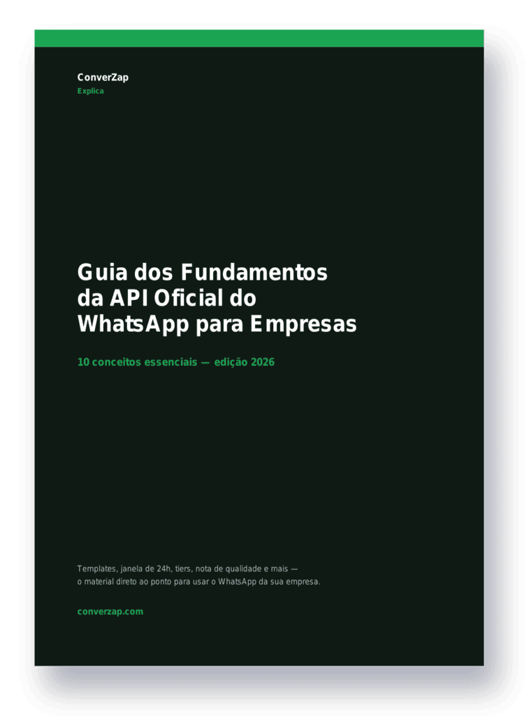 Capa do Guia dos Fundamentos da API Oficial do WhatsApp para Empresas, da ConverZap