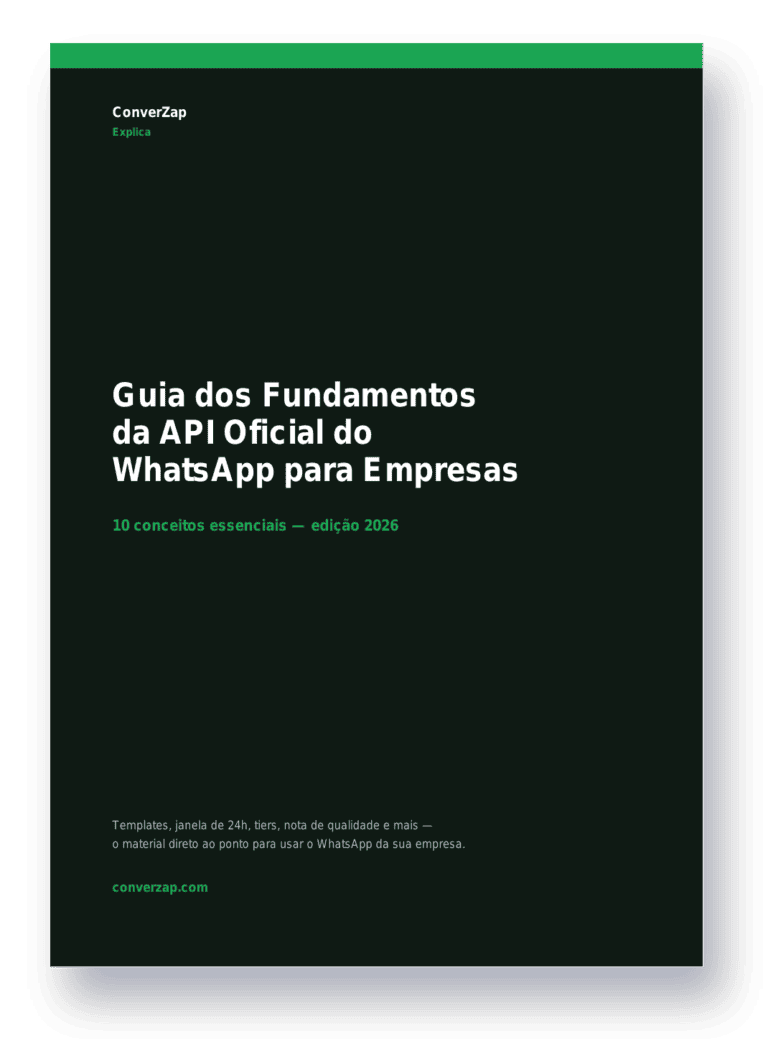 Capa do Guia dos Fundamentos da API Oficial do WhatsApp para Empresas