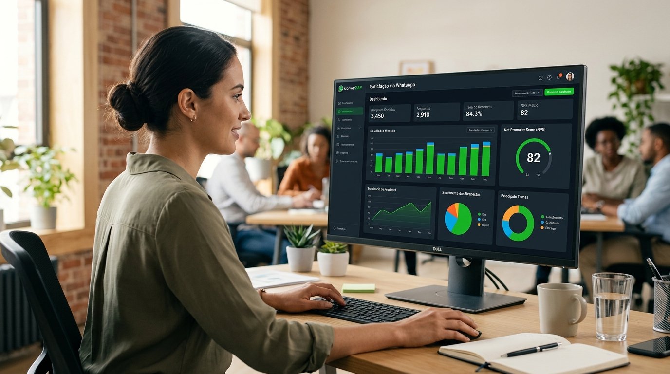 Interface de um software exibindo dashboards e gráficos de análise de dados, representando a plataforma ConverZAP.