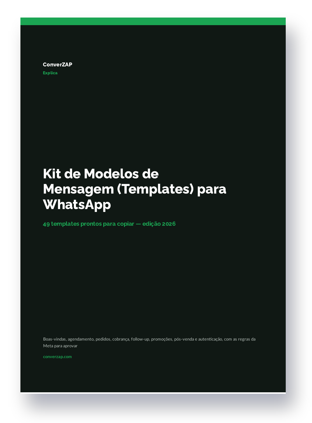 Capa do kit de modelos de mensagem para WhatsApp da ConverZAP