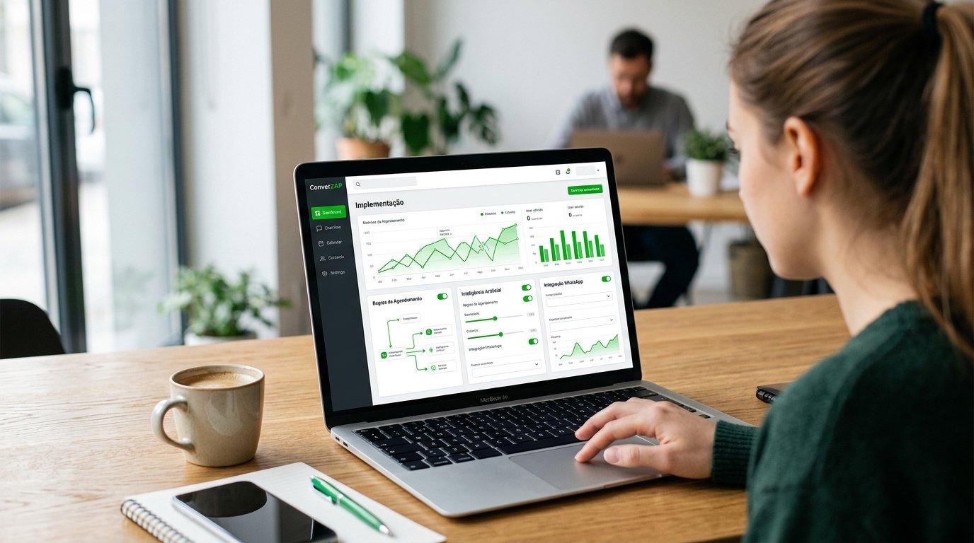 Painel de controle de software de inteligência artificial com gráficos e configurações