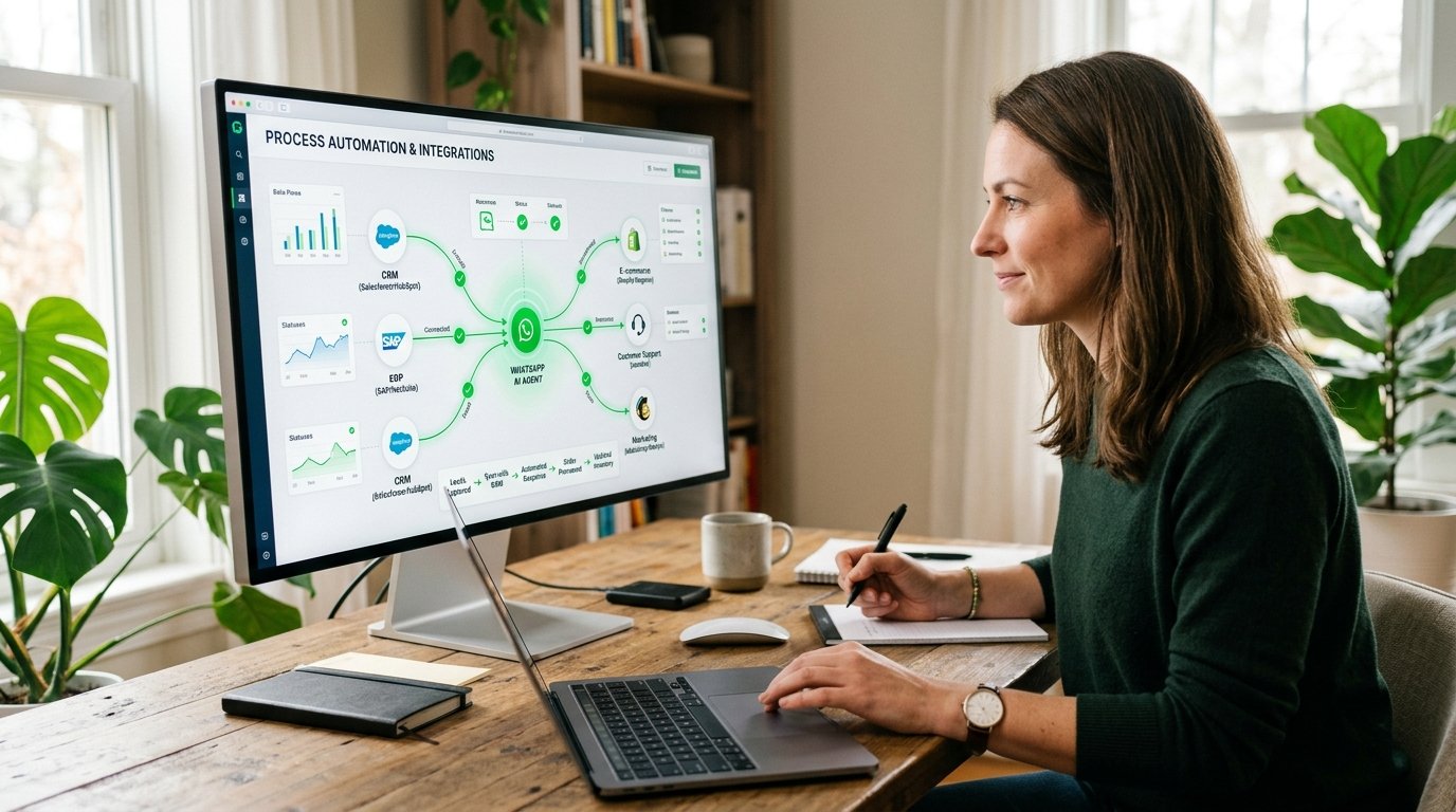 Painel de controle mostrando conexões entre diferentes softwares de gestão e CRM.