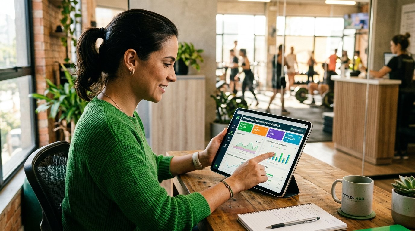 Pessoa analisando campanhas de marketing digital em um tablet