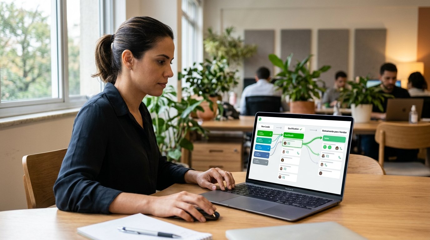 Tela de um software de CRM mostrando o fluxo de leads qualificados.
