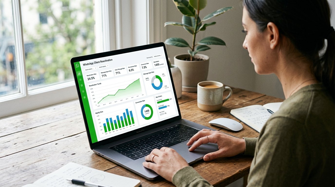 Tela exibindo painel de métricas e gráficos de análise de negócios