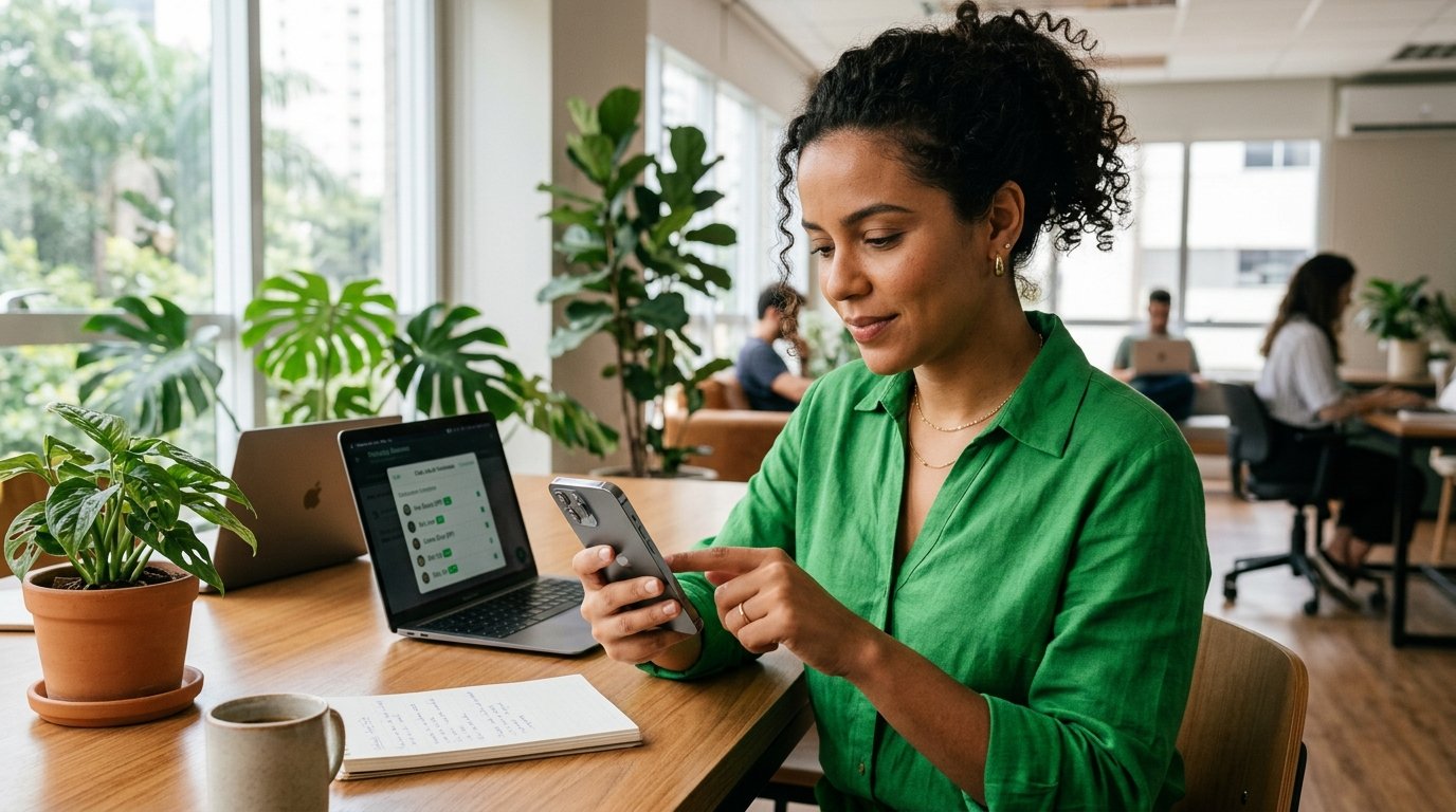 Criação de uma lista de transmissão a partir de contatos etiquetados no WhatsApp Business.