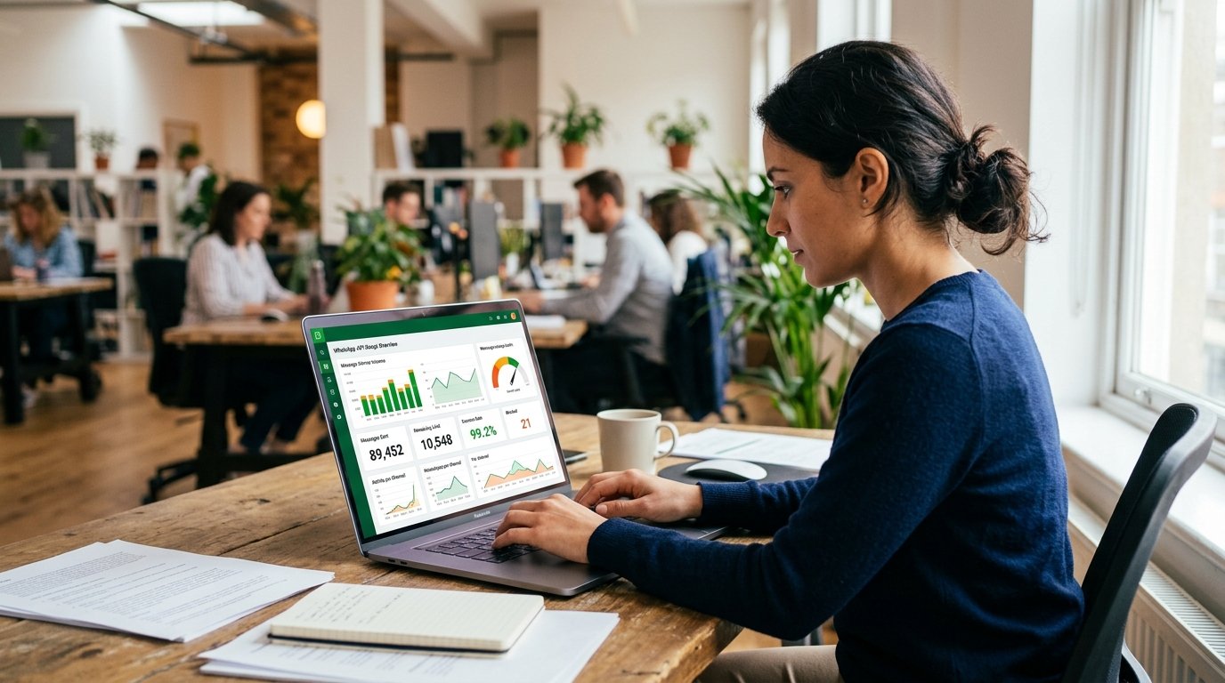 Dashboard da ConverZAP mostrando métricas de envio de mensagens no WhatsApp