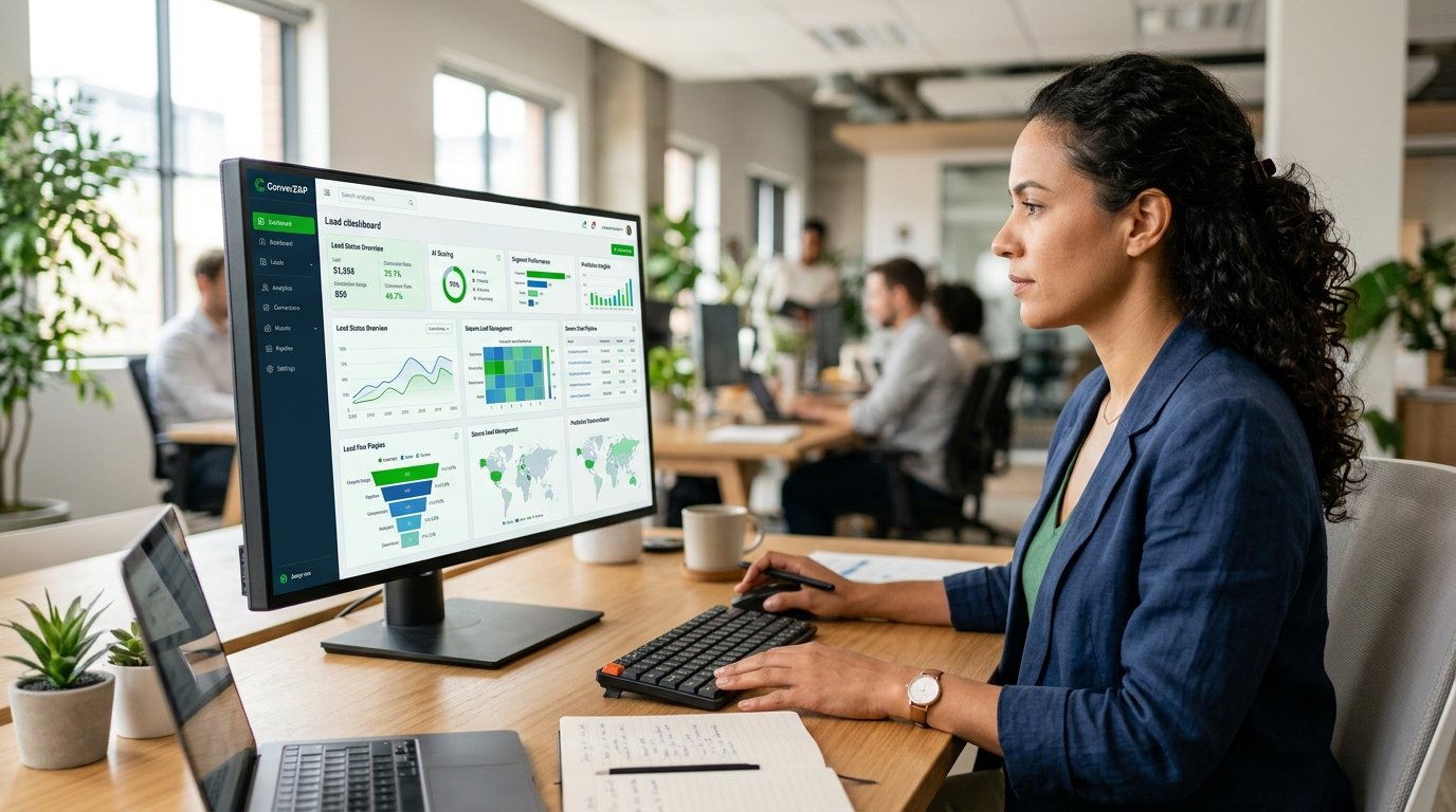 Dashboard de inteligência artificial para gestão de negócios e leads