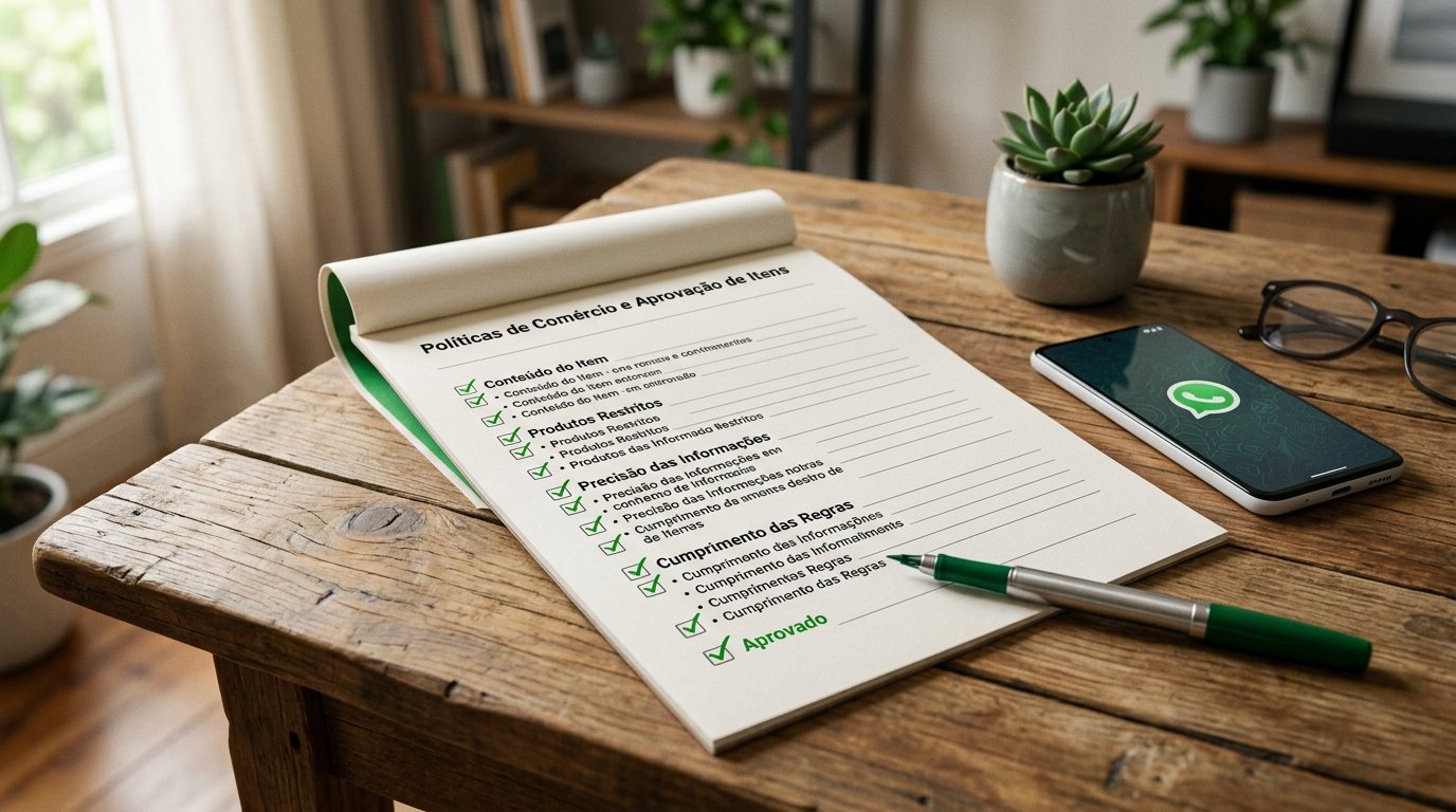 Documento de checklist representando a aprovação de políticas de comércio