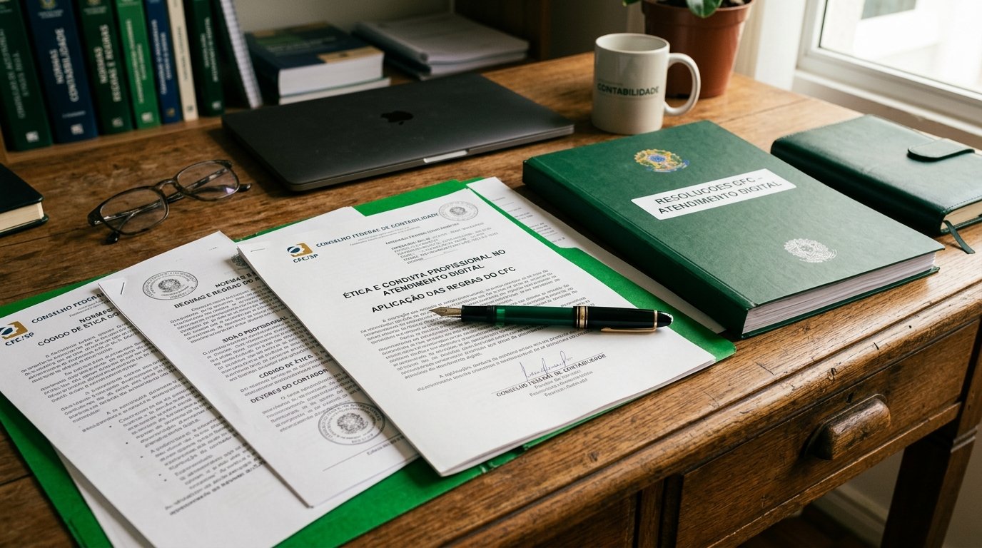 Documentos oficiais e caneta sobre uma mesa, representando regulamentações