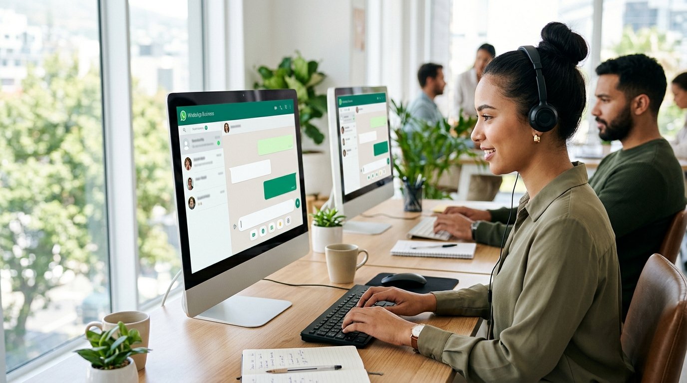 Exemplos de conversas de atendimento ao cliente em um aplicativo de mensagens