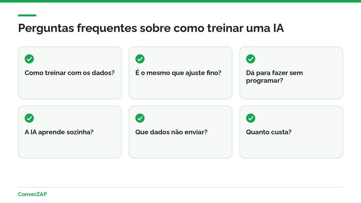 Perguntas frequentes sobre como treinar uma IA com os dados da empresa, ajuste fino, LGPD, aprendizado e custos