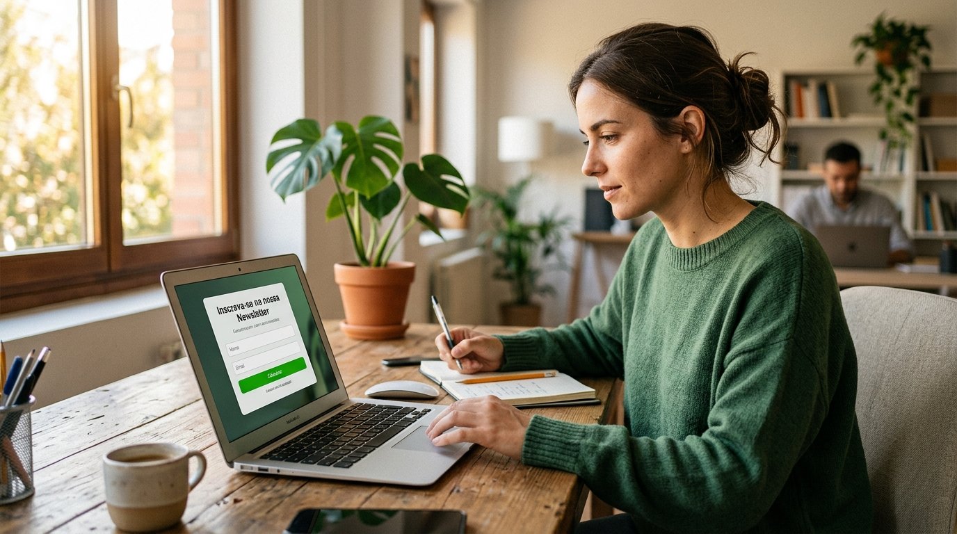 Formulário de captura de leads em um site.