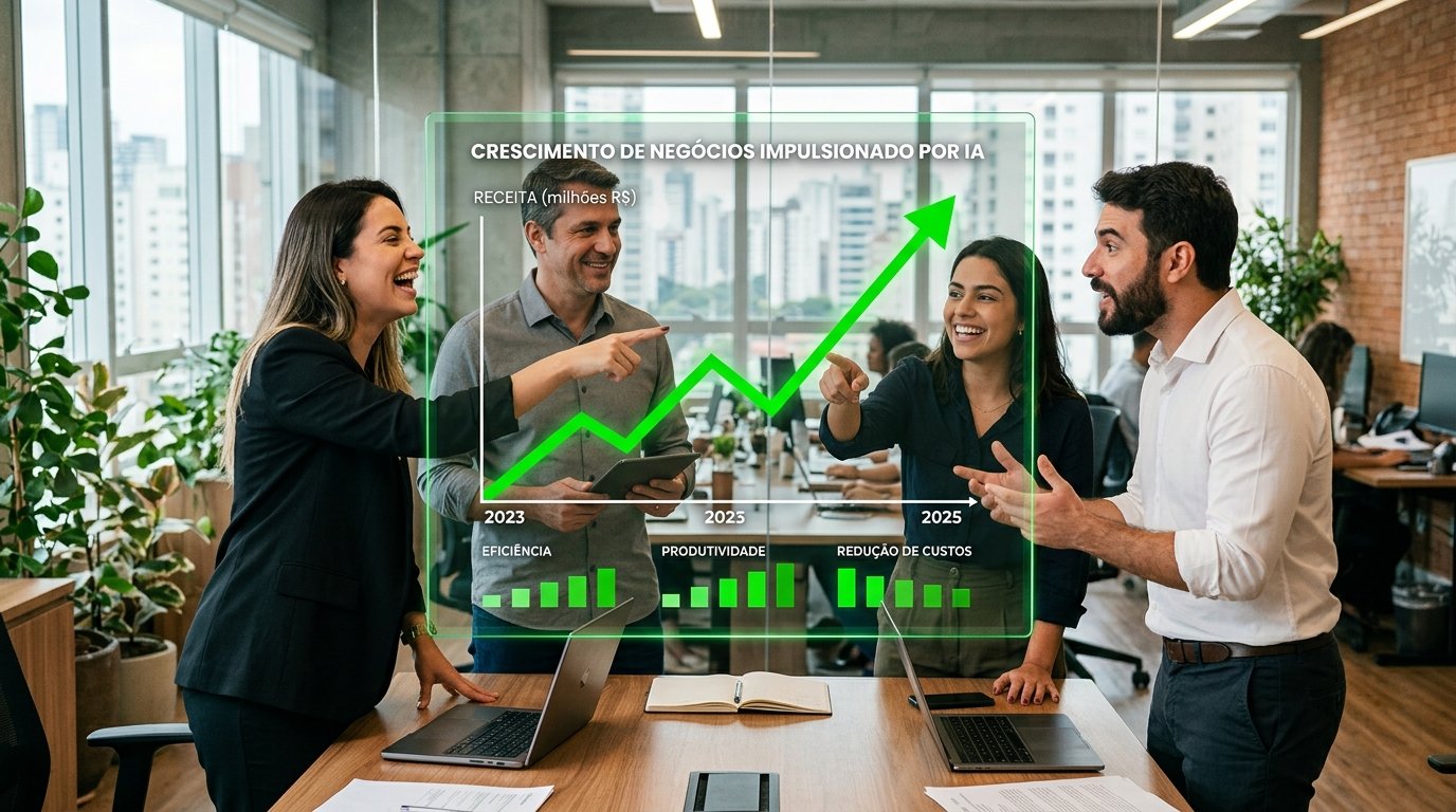 Gráfico de crescimento de negócios impulsionado por inteligência artificial