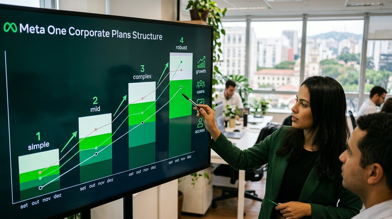 Gráfico financeiro ilustrando diferentes níveis de assinatura corporativa