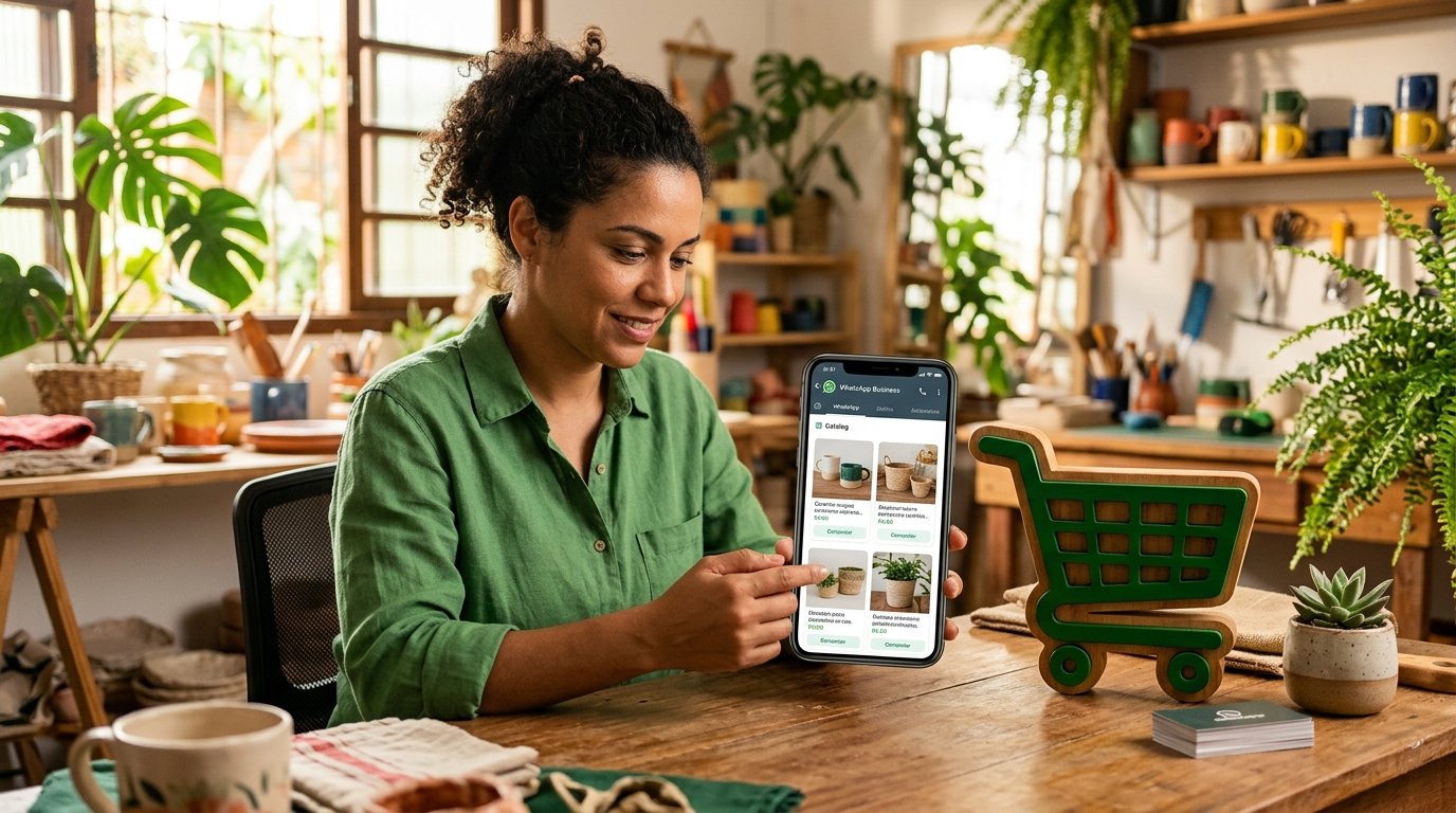 Ícone de carrinho de compras representando o comércio no WhatsApp Business