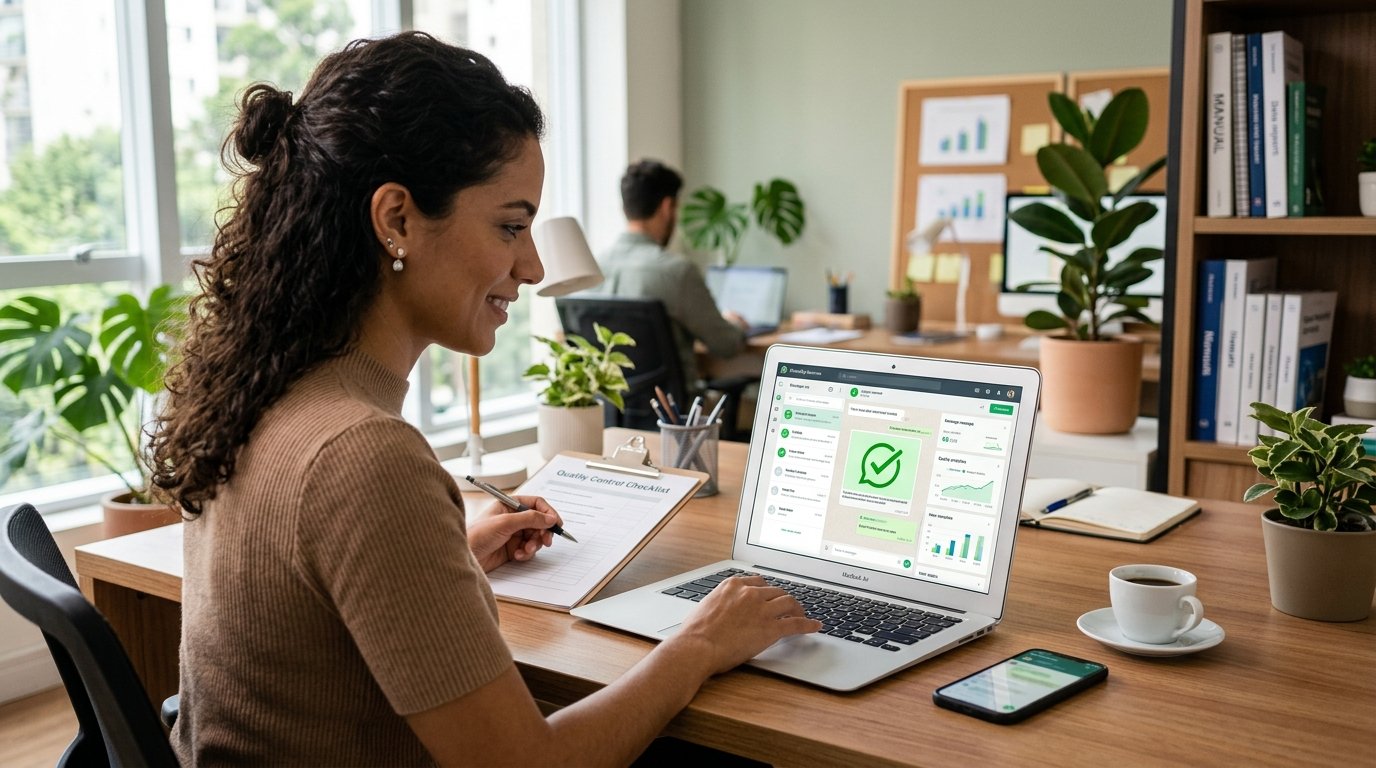Ícone de verificação de qualidade em mensagens de WhatsApp