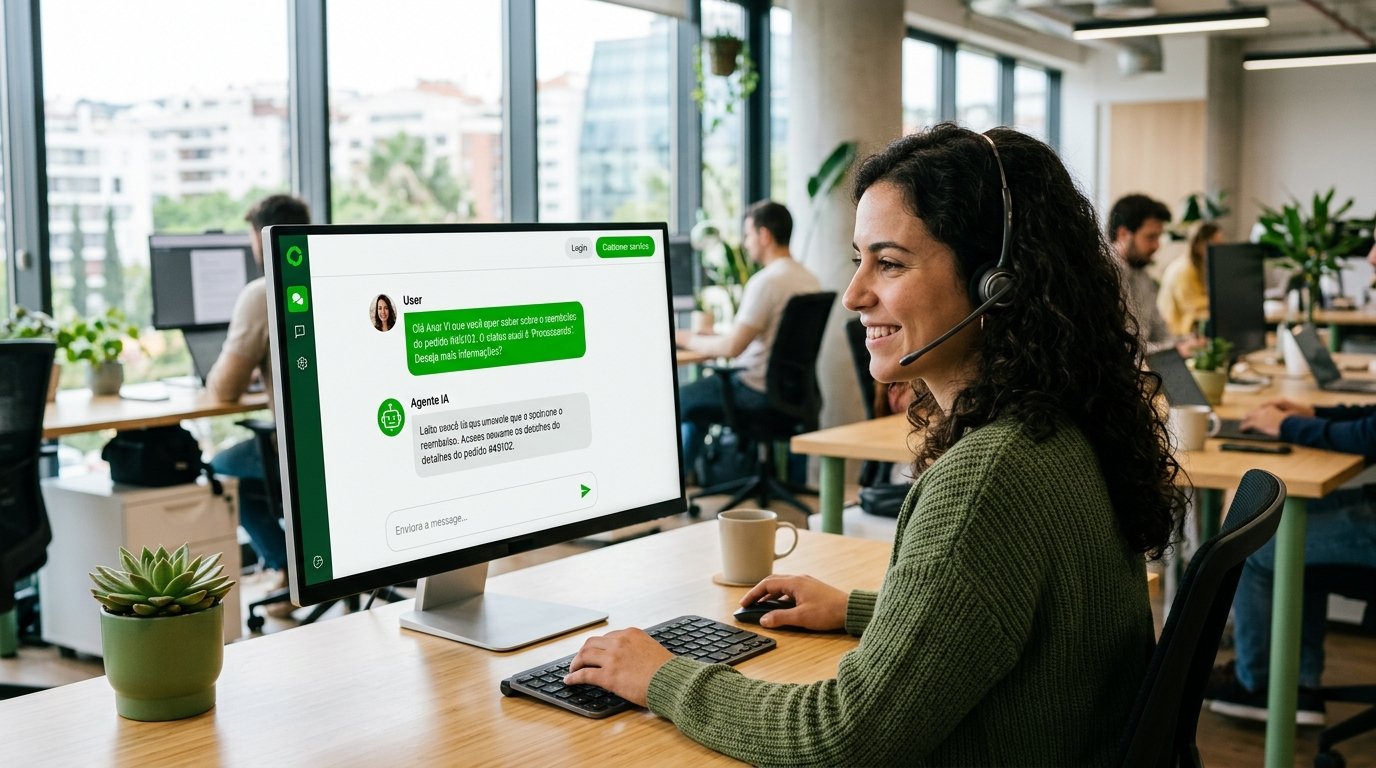 Interface de chat de atendimento ao cliente com inteligência artificial