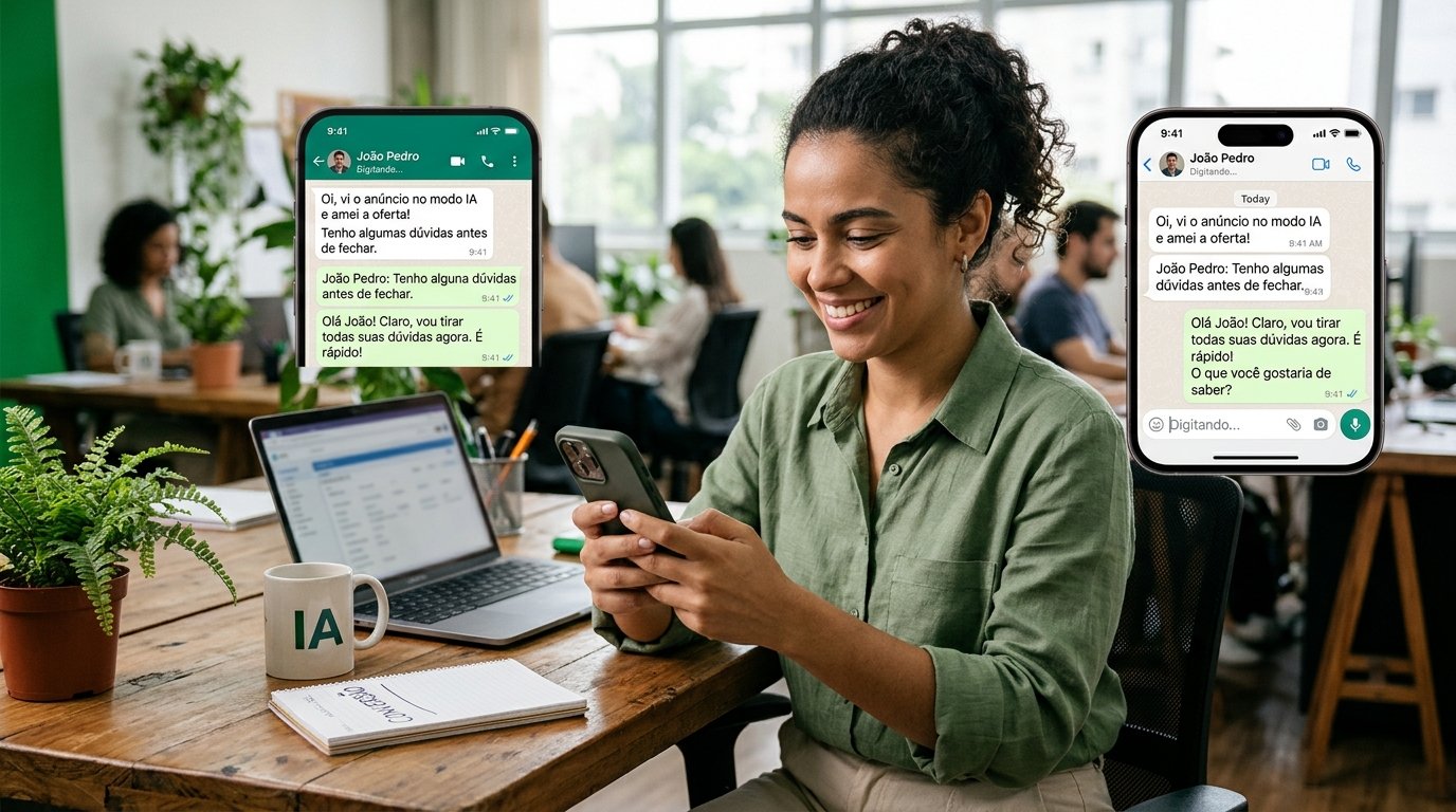 Interface de chat de atendimento ao cliente via WhatsApp