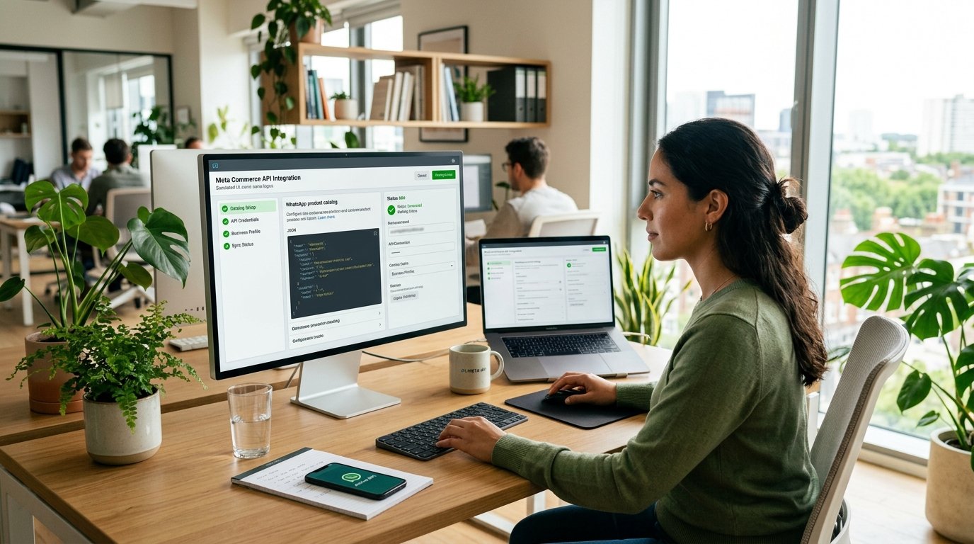 Painel de controle mostrando a integração de API para comércio