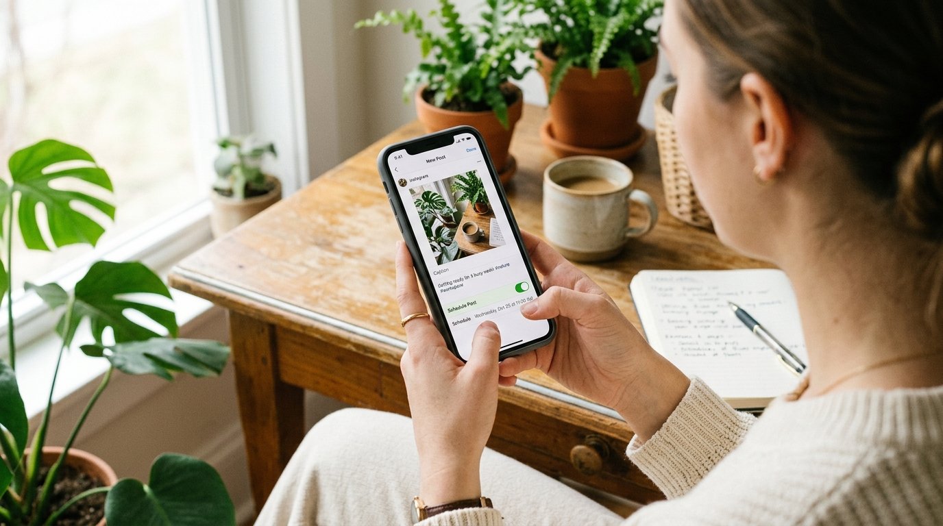 Pessoa segurando um smartphone com o aplicativo do Instagram aberto